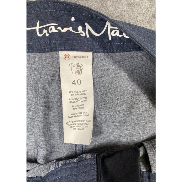 Travis Mathew Board Shorts Mens Size 40 Grey Plam Trees Swimming Vacation Beach - Picture 9 of 12